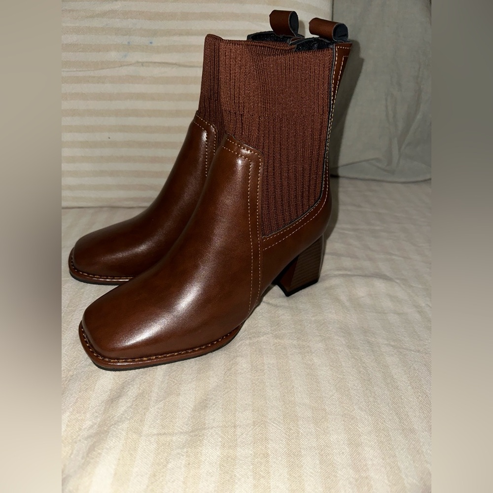 Elegant Brown Leather Ankle Boots